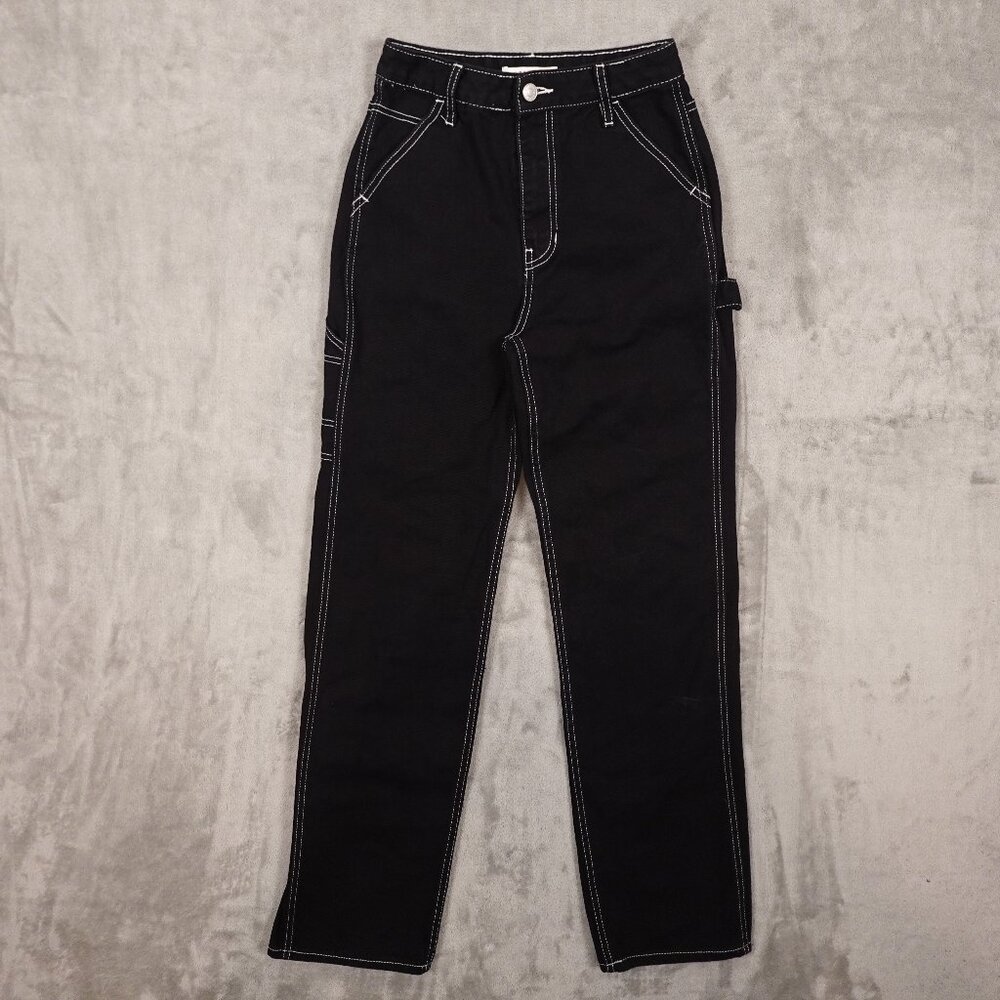 Pacsun Carpenter Jeans 90's Boyfriend Straight Women's‎ 25 Black Goth Alt Grunge